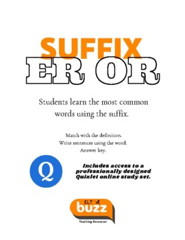 Preview of Suffix - ER or OR. Vocabulary. Academic. Test Prep. Online. Digital. ESL. EFL.