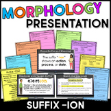 Suffix -ION Morphology Teaching Slides & Guided Notes with