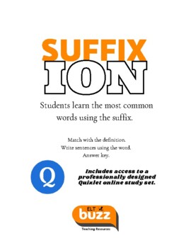 Preview of Suffix - ION.  Test Preparation. Vocabulary. ELA. Words. Digital. GMAT. SAT.