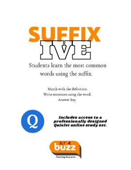 Preview of Suffix - IVE. Vocabulary. Test Preparation. Word Study. ELA. Academic. GMAT. SAT