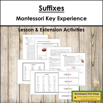 Preview of Suffixes Key Experience & Materials - Elementary Montessori
