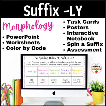 Preview of Suffix -LY | Morphology | PowerPoint | Assessment | Activities | Posters