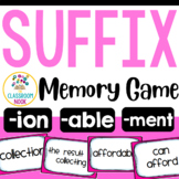 Suffix Memory Literacy Center (-able, -ion, -ment) Vocabul