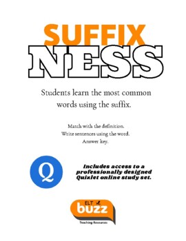 Preview of Suffix - NESS. Word Study. Academic. Vocabulary. Test Prep. GMAT. EAP. SAT.