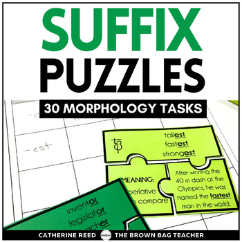 Preview of Suffix Puzzles: 30 Morphology Puzzles for Middle Grades Language Word Work