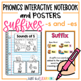 Suffixes -S and -ES Interactive Notebook Activities and Posters