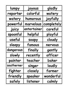 Suffix Sort by Hanging with Mrs Hulsey | Teachers Pay Teachers