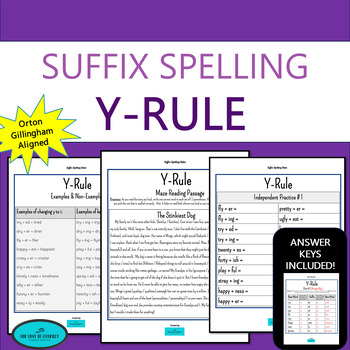 Preview of Y-Rule | Science of Reading Phonics Based Suffix Spelling Rule