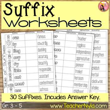 Preview of Suffix Worksheets