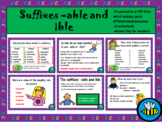 Suffix -able and -ible worksheets and presentation