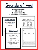 Suffix -ed Posters and Worksheets (id, d, t)