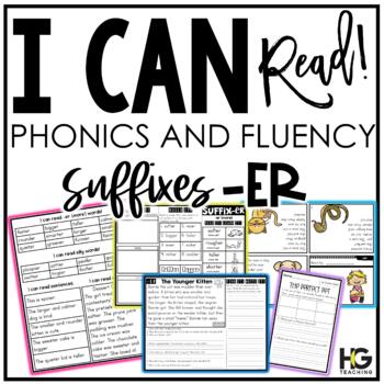 Preview of Suffix er (more) Phonics, Fluency, Reading Comprehension | I Can Read!