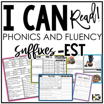 Preview of Suffix est (most) Phonics, Fluency, Reading Comprehension | I Can Read!