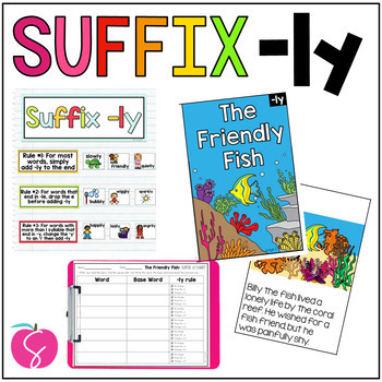 Preview of Suffix ly Activities Worksheets Posters Decodable Book Rules Anchor Chart