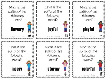 Preview of Suffix -y and -ful Scoot or Task Cards (Journey's 'My Name is Gabriela')