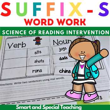 Preview of Suffix-s Worksheets Orton Gillingham Level 1 Unit 6 RTI