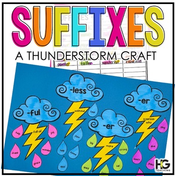 Preview of Suffixes | A Thunderstorm Craft to Review Suffixes