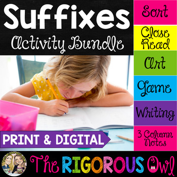 Preview of Suffixes Activities - Print & Digital - Literacy Centers