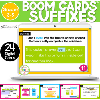 Preview of Suffixes Boom Cards | Digital Task Cards