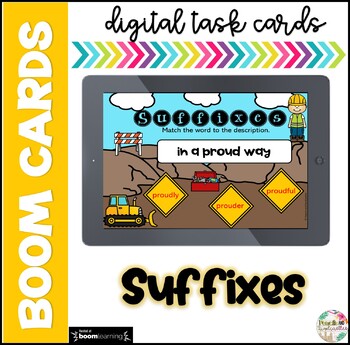 Preview of Suffixes | Boom Cards| Distance Learning