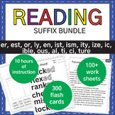 Suffixes Bundle : Phonics and Reading Comprehension Worksheets