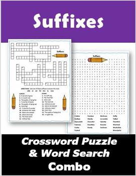 Preview of Suffixes Crossword Puzzle & Word Search Combo