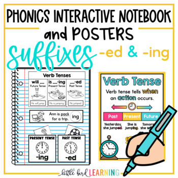 Preview of Suffixes -ED and -ING Interactive Notebook Activities and Posters
