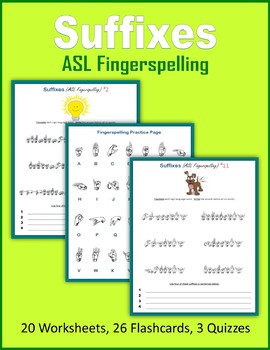Preview of Suffixes - ASL Fingerspelling (Sign Language)