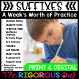 Suffixes Lesson, Practice & Assessment | Print & Digital