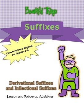 Preview of Suffixes Lesson and Activities, Ready to Print and CCSS Aligned!