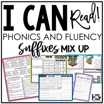 Preview of Suffixes Mix Up Vocabulary, Fluency, Reading Comprehension | I Can Read!