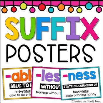 Preview of Suffixes Posters | Suffix Word Wall