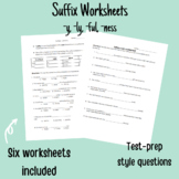 Suffixes Practice Worksheets (-y, -ly, -ful, ness)