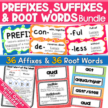 Preview of Suffixes Prefixes and Root Words Bundle | Greek and Latin