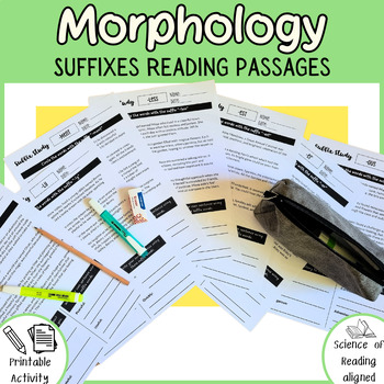 Preview of Suffixes Reading Passages and Study Guide