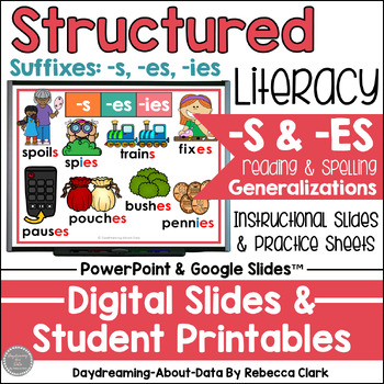 Preview of Suffixes s es ies Inflectional Endings Structured Literacy Phonics Lessons