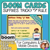 Suffixes: Tricky "y" Rule Boom Cards Digital Task Cards Di