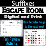 Suffixes Activity Escape Room Literacy (Academic Vocabulary Game)