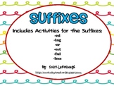 Suffixes- Word Work with ed, ing, er, est, ful, and less