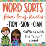 Suffixes Worksheet Sort TION SION CIAN 4th Grade Spelling 