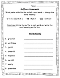 Suffixes Worksheet -less, -ly, and -ful