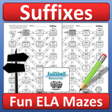 Suffixes Worksheets ELA Early Finishers Activities Maze Pu