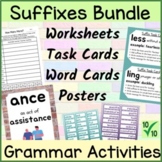 Suffixes Worksheets Word Cards Task Cards & Anchor Chart P