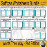 Suffixes Worksheets, Words Their Way Worksheets Bundle, De