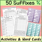 Suffixes - Worksheets and Word Building Activity Cards - D