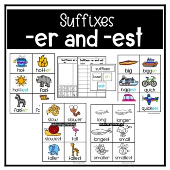 Suffixes er and est Sorting Cards, Activities, and Games | TpT