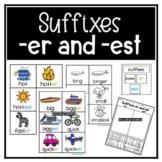 Suffixes er and est Sorting Cards, Activities, and Games