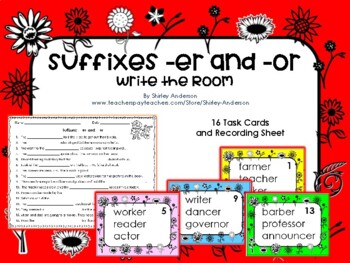 Preview of Suffixes: -er and -or  (Spring Theme)