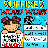 Suffixes Word Work Packets and Readers!  ER, EST, FUL, LY 