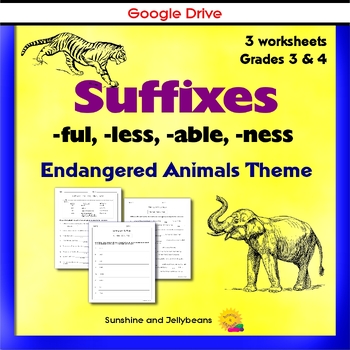 Preview of Suffixes: -ful -less -able -ness - Endangered Animals - Grades 3-4 - Google